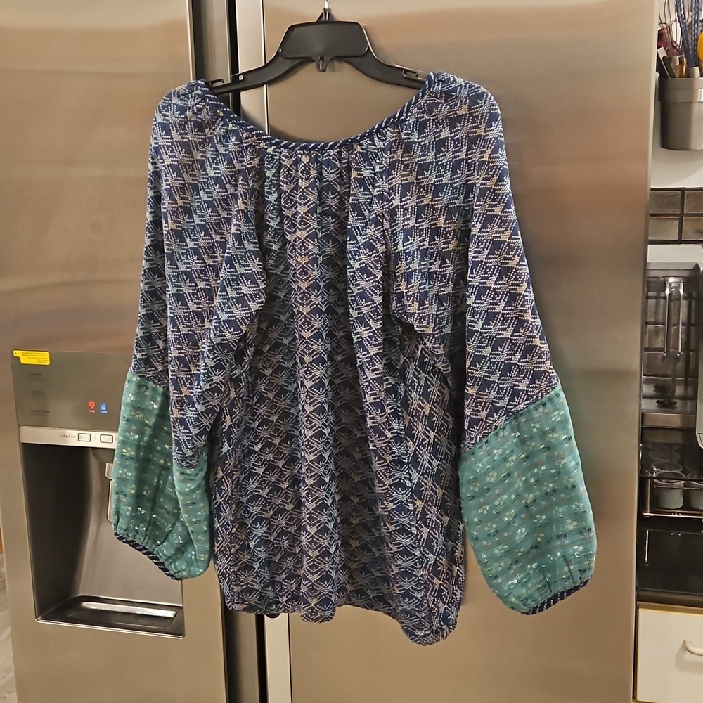 💕ACE & JIG💕 Heather Top Reversible ~ Kenti/Kasuri Print Medium - Picture 5 of 13